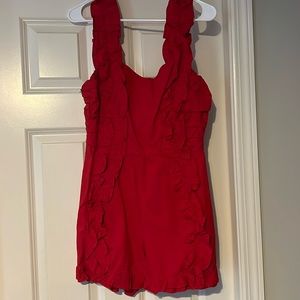 Urban Outfitters Red Ruffle Romper